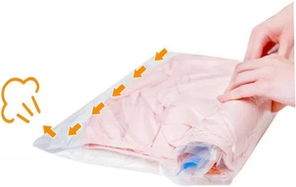 12pcs Reusable Roll up Travel Vacuum Compression Bags Space Saver Storage Pouches for Clothing Luggage Organizer with Pa+pe Material 35x50cm 40x60cm for Suitcases