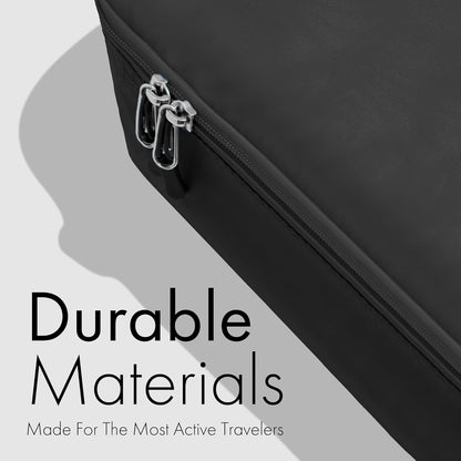 (Not Made In China) Compression Packing Cubes For Travel, Suitcase and Luggage Space Saver Organizer Bags, Lightweight, Waterproof Nylon, Durable, 4pc Set, White