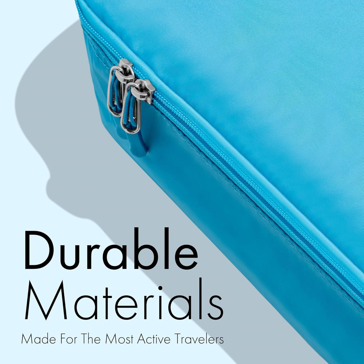(Not Made In China) Compression Packing Cubes For Travel, Suitcase and Luggage Space Saver Organizer Bags, Lightweight, Waterproof Nylon, Durable, 4pc Set, White