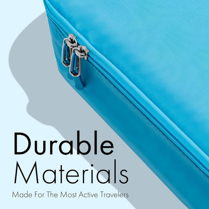 (Not Made In China) Compression Packing Cubes For Travel, Suitcase and Luggage Space Saver Organizer Bags, Lightweight, Waterproof Nylon, Durable, 4pc Set, White