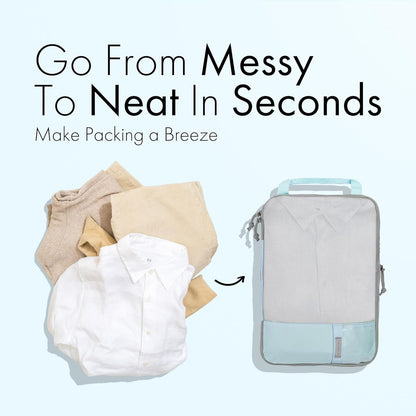 (Not Made In China) Compression Packing Cubes For Travel, Suitcase and Luggage Space Saver Organizer Bags, Lightweight, Waterproof Nylon, Durable, 4pc Set, White
