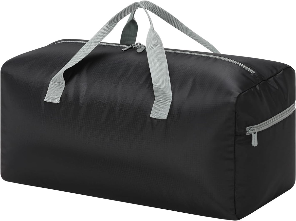 35L Duffle Bag Foldable, 22 inch, Black | Lightweight, Spare Storage Bag for Travel
