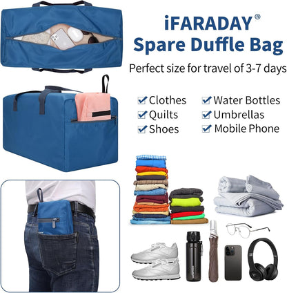 35L Duffle Bag Foldable, 22 inch, Black | Lightweight, Spare Storage Bag for Travel