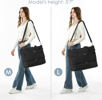 Gym Bag for Women, Personal Item Travel Bag with Shoes Compartment, Weekender Overnight Duffel Bag with Wet Pocket, Carry On Bag for Women, Travel, Gym, Weekend