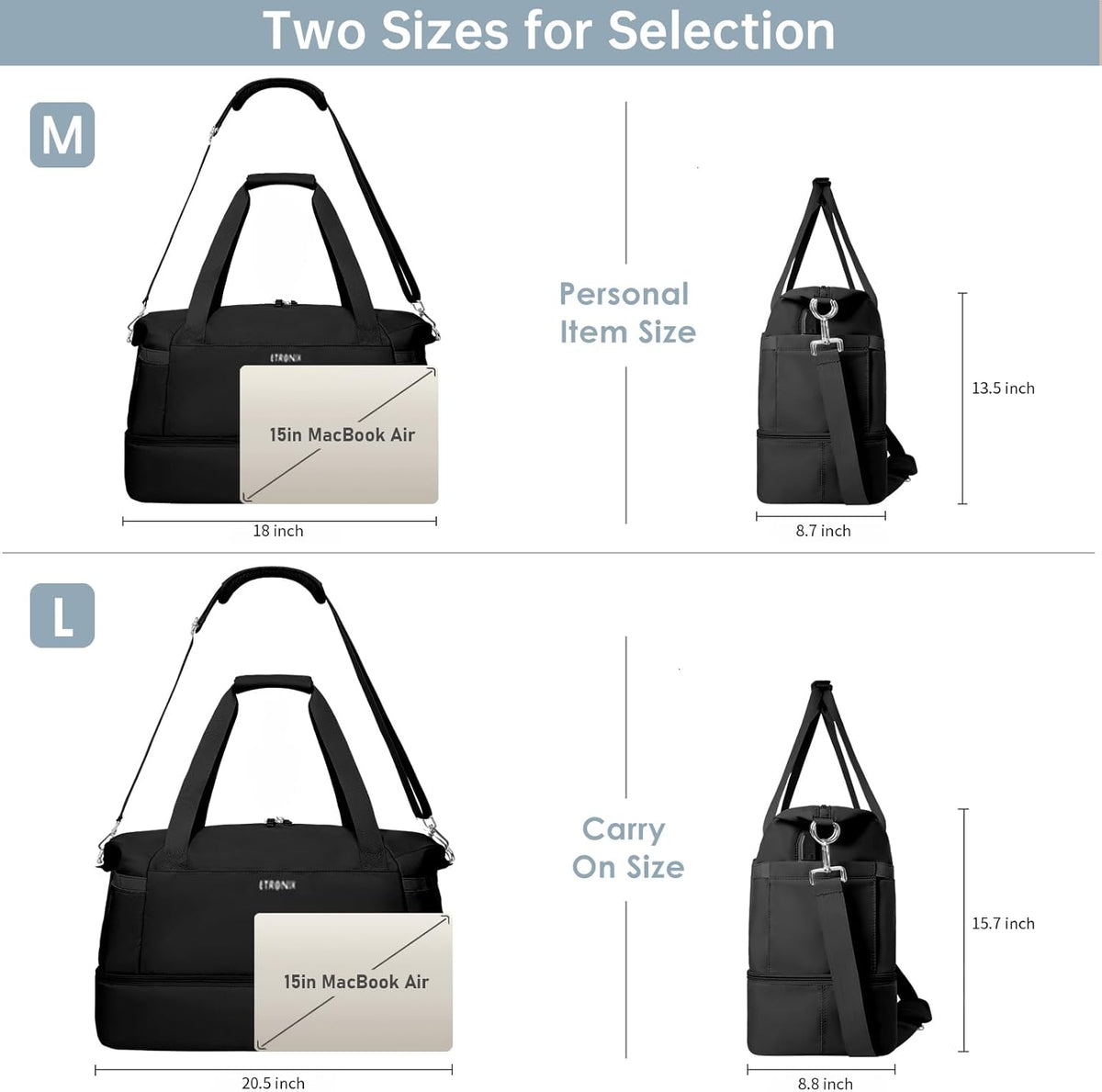 Gym Bag for Women, Personal Item Travel Bag with Shoes Compartment, Weekender Overnight Duffel Bag with Wet Pocket, Carry On Bag for Women, Travel, Gym, Weekend