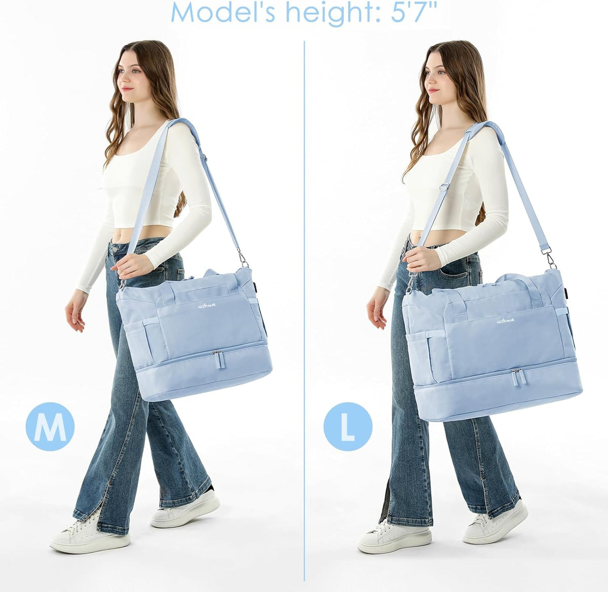 Gym Bag for Women, Personal Item Travel Bag with Shoes Compartment, Weekender Overnight Duffel Bag with Wet Pocket, Carry On Bag for Women, Travel, Gym, Weekend