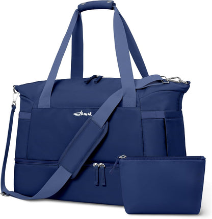 Gym Bag for Women, Personal Item Travel Bag with Shoes Compartment, Weekender Overnight Duffel Bag with Wet Pocket, Carry On Bag for Women, Travel, Gym, Weekend