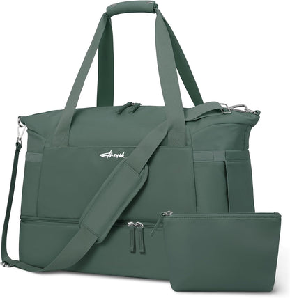 Gym Bag for Women, Personal Item Travel Bag with Shoes Compartment, Weekender Overnight Duffel Bag with Wet Pocket, Carry On Bag for Women, Travel, Gym, Weekend