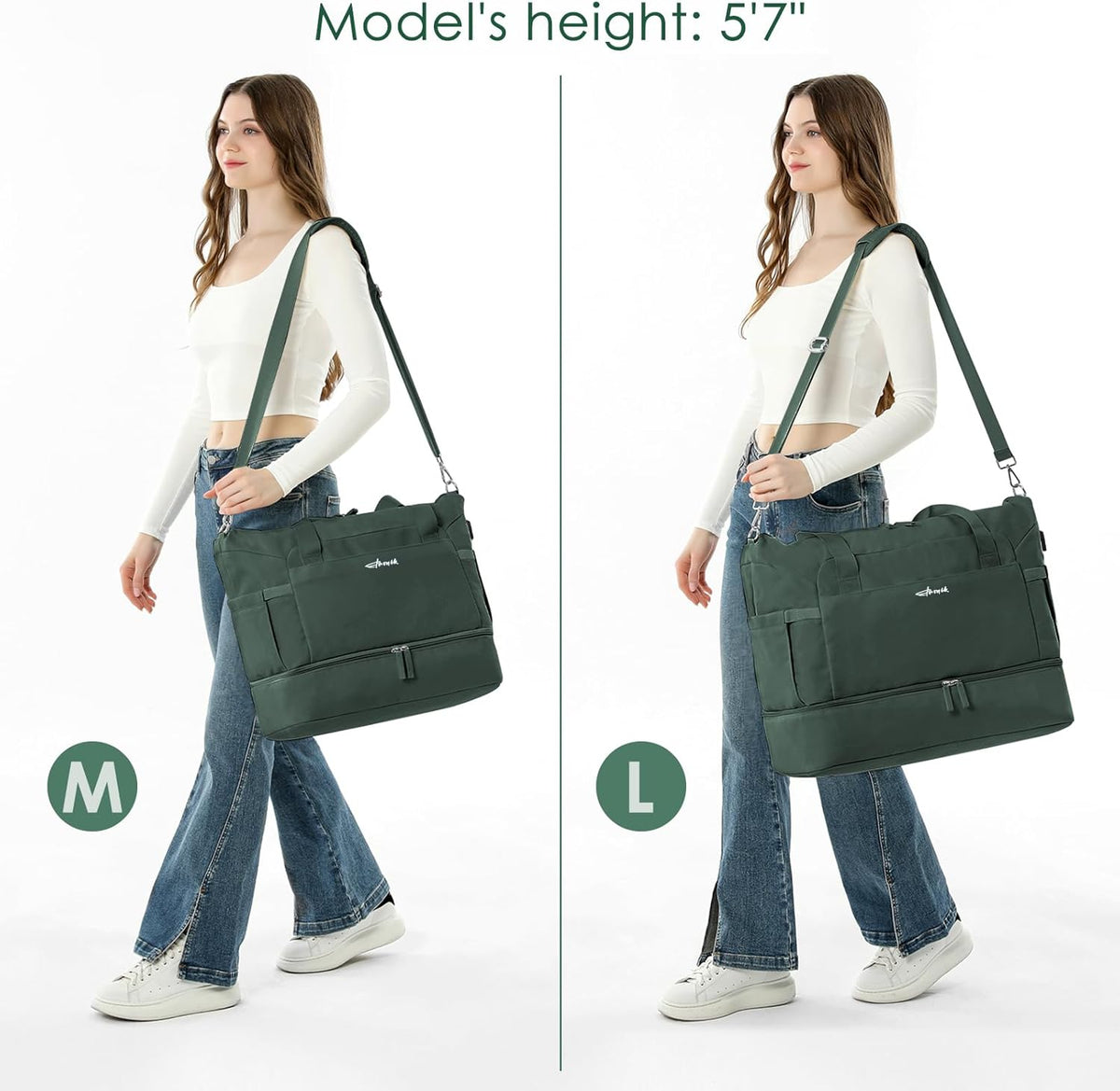 Gym Bag for Women, Personal Item Travel Bag with Shoes Compartment, Weekender Overnight Duffel Bag with Wet Pocket, Carry On Bag for Women, Travel, Gym, Weekend