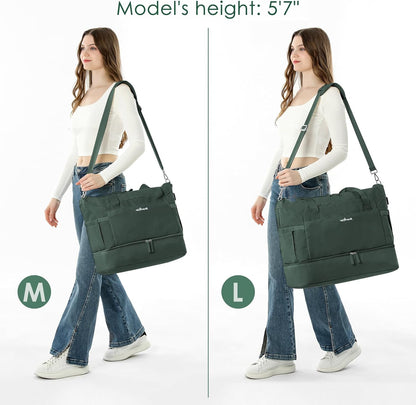 Gym Bag for Women, Personal Item Travel Bag with Shoes Compartment, Weekender Overnight Duffel Bag with Wet Pocket, Carry On Bag for Women, Travel, Gym, Weekend