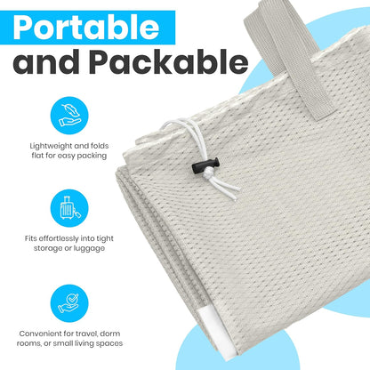 Mesh Laundry Bag 24 x 36 Inches - Extra Large Heavy Duty Bag with Handles & Shoulder Strap, Breathable, Machine Washable for Dorm, Travel, Bedding & Storage - Grey