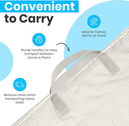 Mesh Laundry Bag 24 x 36 Inches - Extra Large Heavy Duty Bag with Handles & Shoulder Strap, Breathable, Machine Washable for Dorm, Travel, Bedding & Storage - Grey