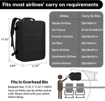 Travel Carry On Backpack for Women, TSA Approved 15.6" Laptop Daypack | Padded Adjustable Shoulder Straps,Multiple Organized Storage Pockets