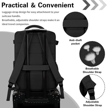 Travel Carry On Backpack for Women, TSA Approved 15.6" Laptop Daypack | Padded Adjustable Shoulder Straps,Multiple Organized Storage Pockets
