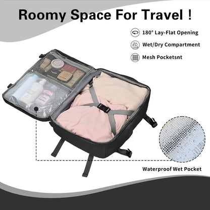 Travel Carry On Backpack for Women, TSA Approved 15.6" Laptop Daypack | Padded Adjustable Shoulder Straps,Multiple Organized Storage Pockets