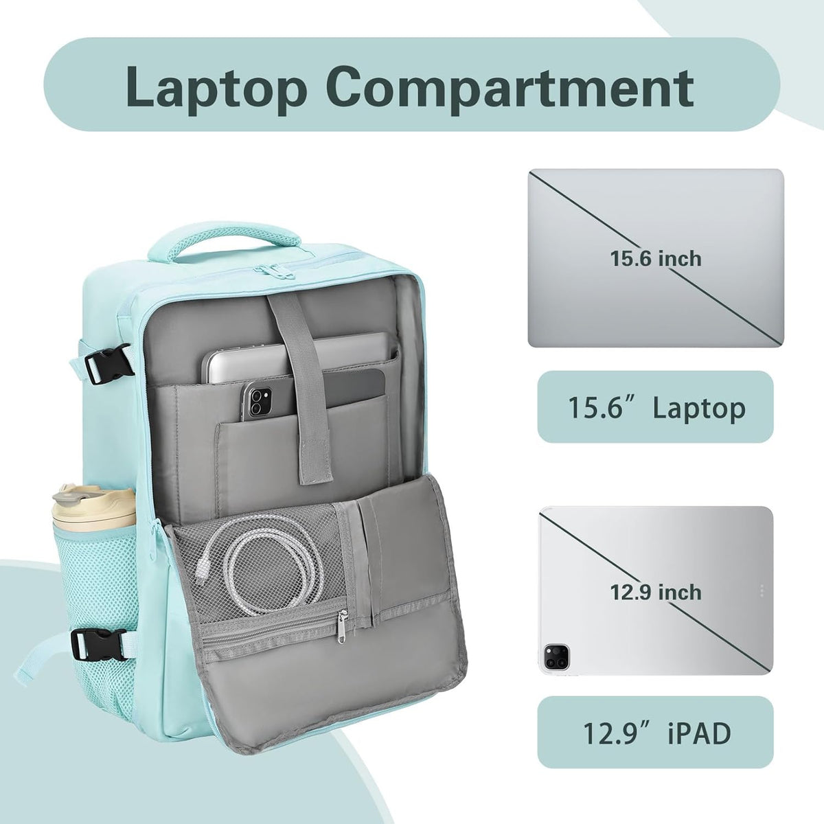 Travel Carry On Backpack for Women, TSA Approved 15.6" Laptop Daypack | Padded Adjustable Shoulder Straps,Multiple Organized Storage Pockets