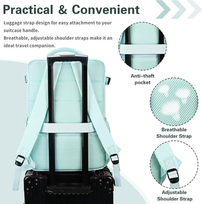 Travel Carry On Backpack for Women, TSA Approved 15.6" Laptop Daypack | Padded Adjustable Shoulder Straps,Multiple Organized Storage Pockets