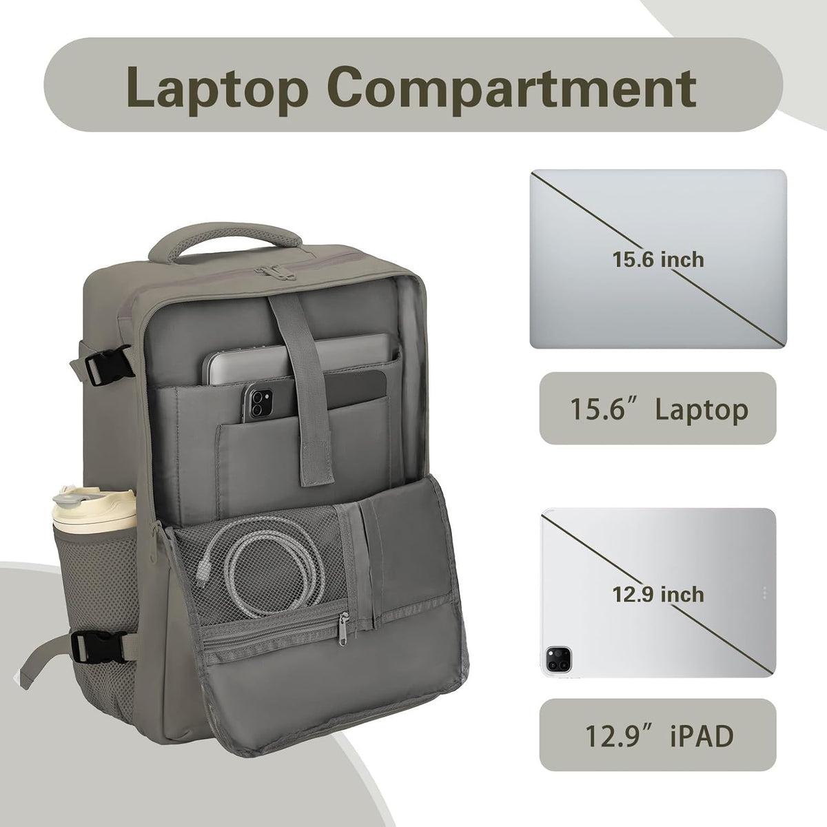 Travel Carry On Backpack for Women, TSA Approved 15.6" Laptop Daypack | Padded Adjustable Shoulder Straps,Multiple Organized Storage Pockets
