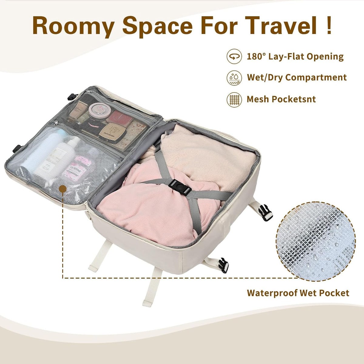 Travel Carry On Backpack for Women, TSA Approved 15.6" Laptop Daypack | Padded Adjustable Shoulder Straps,Multiple Organized Storage Pockets