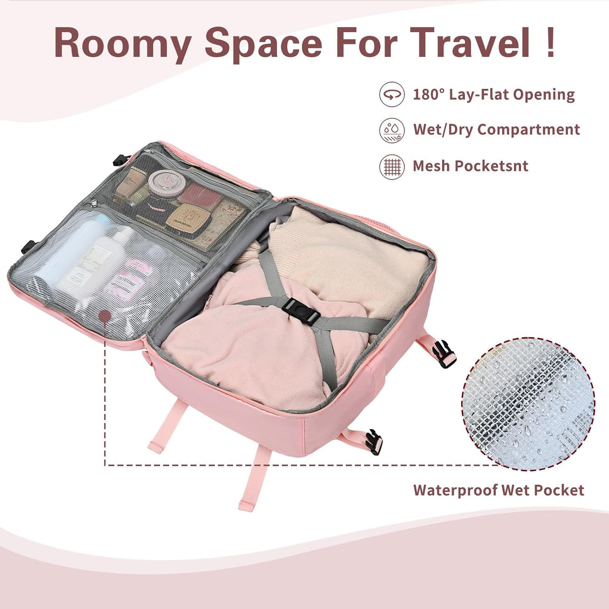 Travel Carry On Backpack for Women, TSA Approved 15.6" Laptop Daypack | Padded Adjustable Shoulder Straps,Multiple Organized Storage Pockets