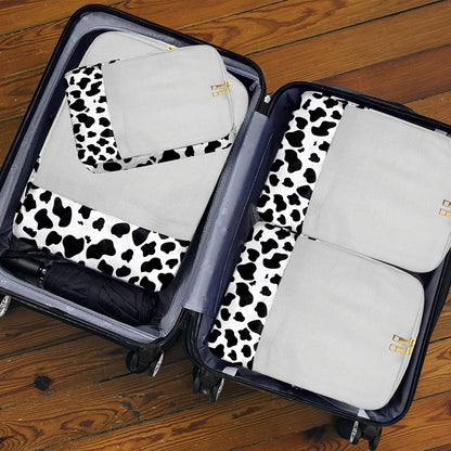 7 Set Packing Cubes Travel Luggage Organizers for Suitcase Travel Accessories with Shoe Bag for Women Girls Aesthetic Cute-Black Leopard Cheetah Pattern