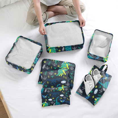 7 Set Packing Cubes Travel Luggage Organizers for Suitcase Travel Accessories with Shoe Bag for Women Girls Aesthetic Cute-Black Leopard Cheetah Pattern