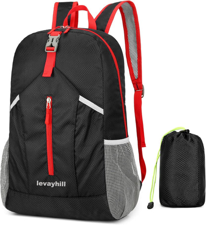 25L Foldable Hiking Backpack,Small Packable Daypack, Blue | Lightweight Collapsible Bag,Water Repellent Travel Basic-Daypack,Men Women Camping Cycling Rucksack Outdoor Back Pack