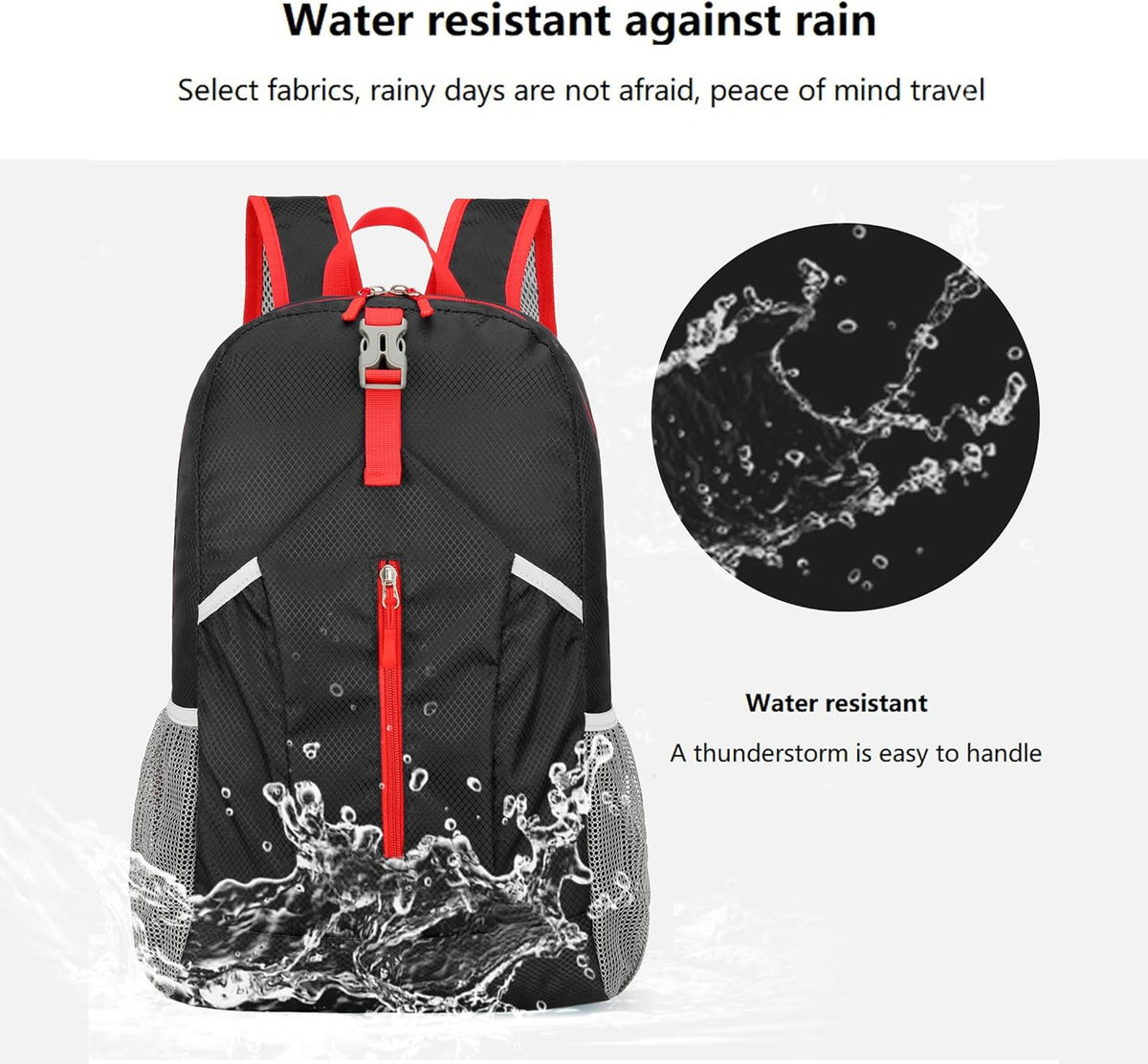 25L Foldable Hiking Backpack,Small Packable Daypack, Blue | Lightweight Collapsible Bag,Water Repellent Travel Basic-Daypack,Men Women Camping Cycling Rucksack Outdoor Back Pack