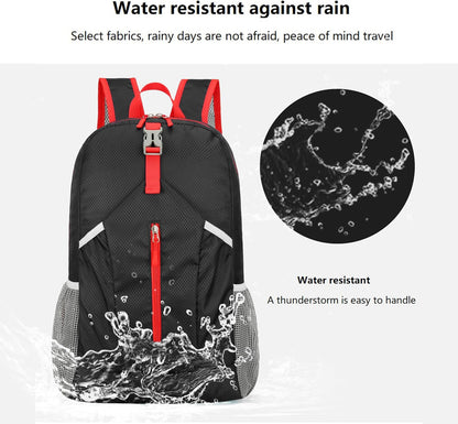 25L Foldable Hiking Backpack,Small Packable Daypack, Blue | Lightweight Collapsible Bag,Water Repellent Travel Basic-Daypack,Men Women Camping Cycling Rucksack Outdoor Back Pack