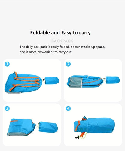 25L Foldable Hiking Backpack,Small Packable Daypack, Blue | Lightweight Collapsible Bag,Water Repellent Travel Basic-Daypack,Men Women Camping Cycling Rucksack Outdoor Back Pack