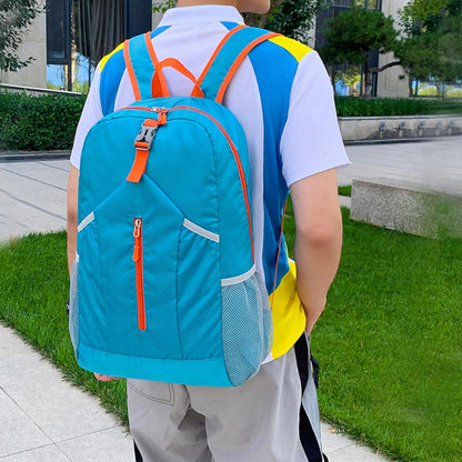 25L Foldable Hiking Backpack,Small Packable Daypack, Blue | Lightweight Collapsible Bag,Water Repellent Travel Basic-Daypack,Men Women Camping Cycling Rucksack Outdoor Back Pack