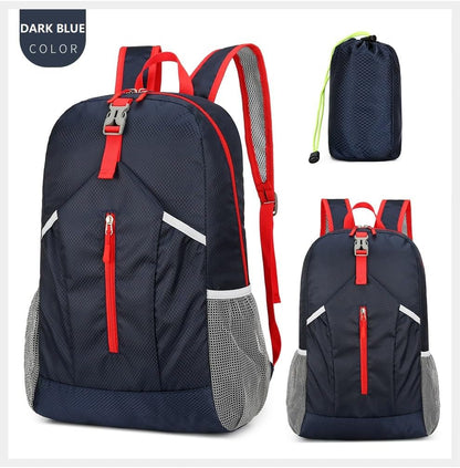 25L Foldable Hiking Backpack,Small Packable Daypack, Blue | Lightweight Collapsible Bag,Water Repellent Travel Basic-Daypack,Men Women Camping Cycling Rucksack Outdoor Back Pack