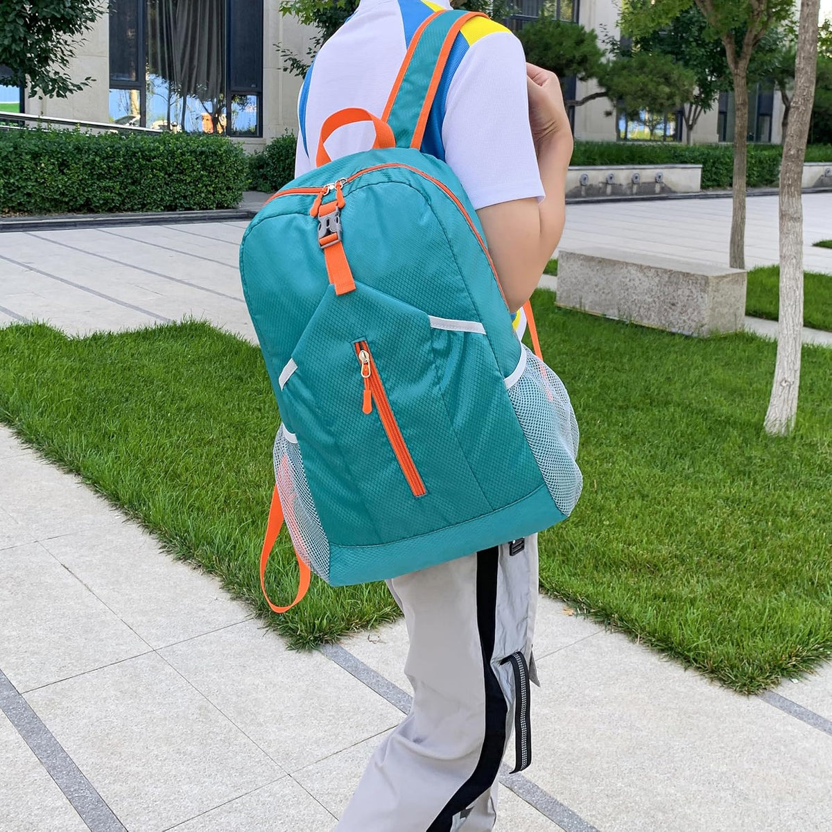 25L Foldable Hiking Backpack,Small Packable Daypack, Blue | Lightweight Collapsible Bag,Water Repellent Travel Basic-Daypack,Men Women Camping Cycling Rucksack Outdoor Back Pack