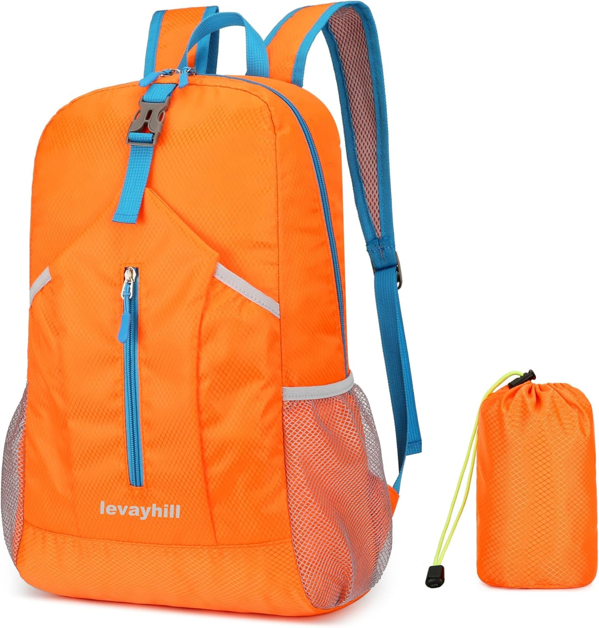 25L Foldable Hiking Backpack,Small Packable Daypack, Blue | Lightweight Collapsible Bag,Water Repellent Travel Basic-Daypack,Men Women Camping Cycling Rucksack Outdoor Back Pack