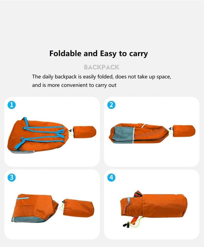 25L Foldable Hiking Backpack,Small Packable Daypack, Blue | Lightweight Collapsible Bag,Water Repellent Travel Basic-Daypack,Men Women Camping Cycling Rucksack Outdoor Back Pack