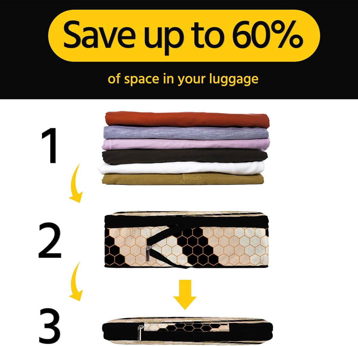 6 Pcs Compression Packing Cubes Waterproof Suitcase Travel Bag Luggage Backpack Organizer Travel Cubes for Packing-Black Mushroom