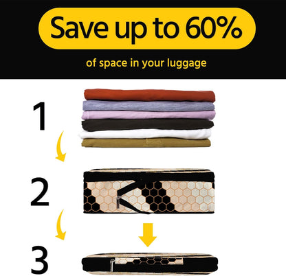 6 Pcs Compression Packing Cubes Waterproof Suitcase Travel Bag Luggage Backpack Organizer Travel Cubes for Packing-Black Mushroom