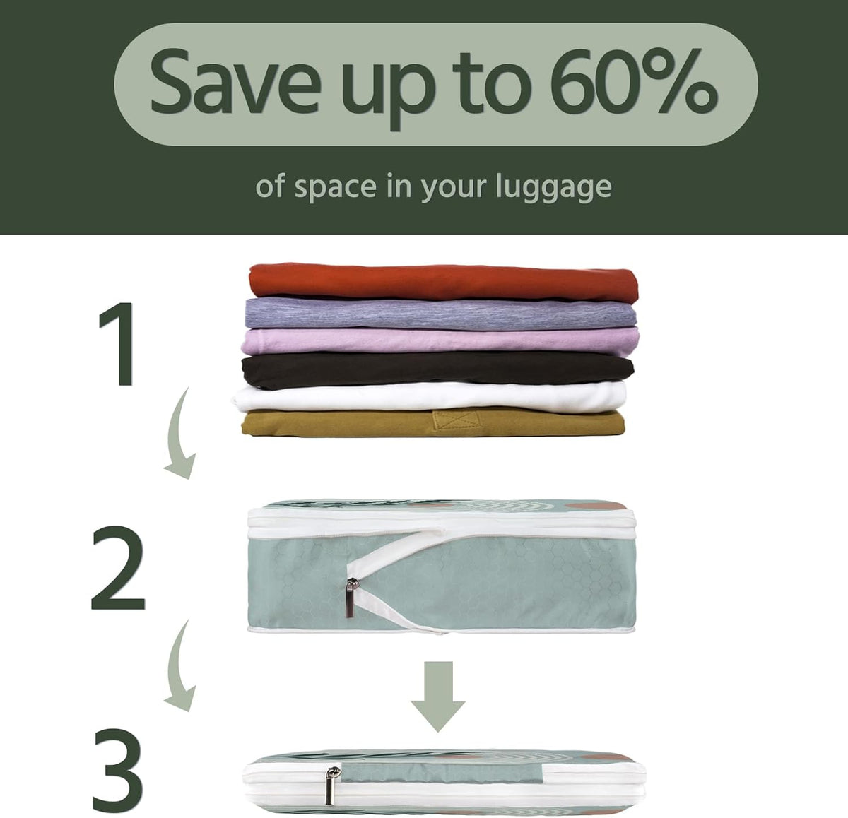 6 Pcs Compression Packing Cubes Waterproof Suitcase Travel Bag Luggage Backpack Organizer Travel Cubes for Packing-Black Mushroom