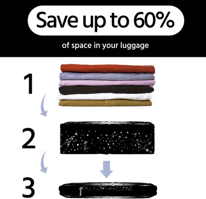 6 Pcs Compression Packing Cubes Waterproof Suitcase Travel Bag Luggage Backpack Organizer Travel Cubes for Packing-Black Mushroom