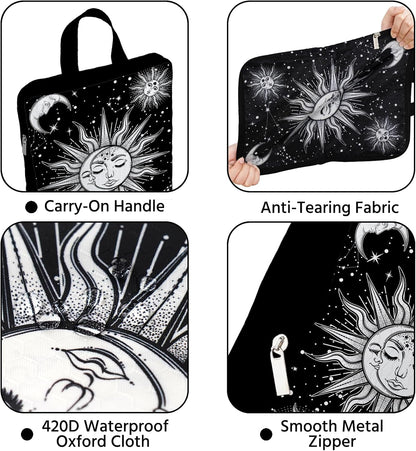 6 Pcs Compression Packing Cubes Waterproof Suitcase Travel Bag Luggage Backpack Organizer Travel Cubes for Packing-Black Mushroom