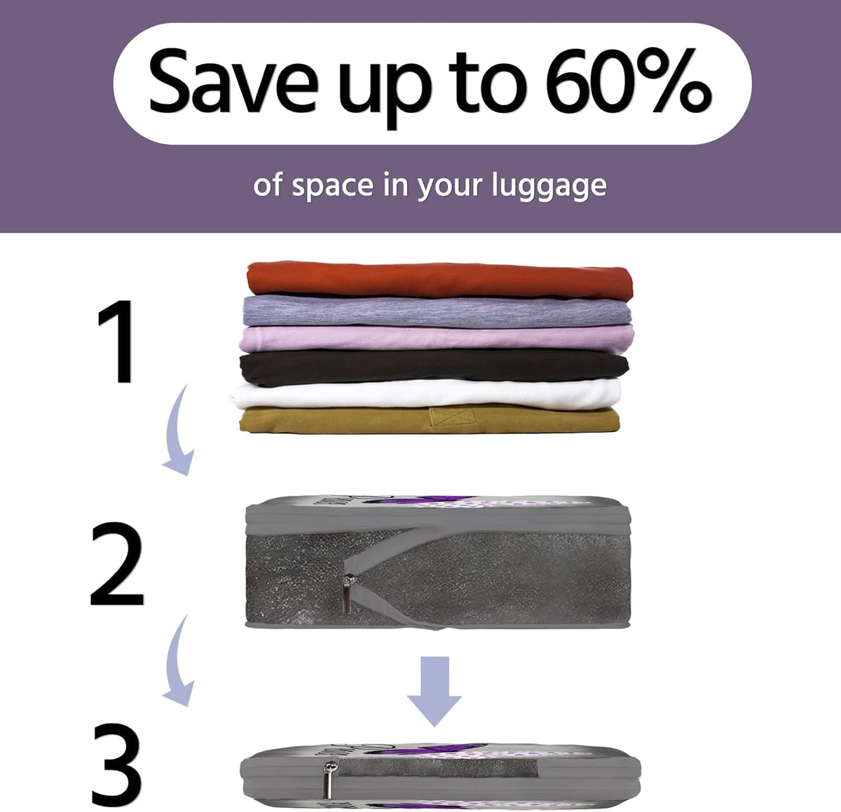 6 Pcs Compression Packing Cubes Waterproof Suitcase Travel Bag Luggage Backpack Organizer Travel Cubes for Packing-Black Mushroom