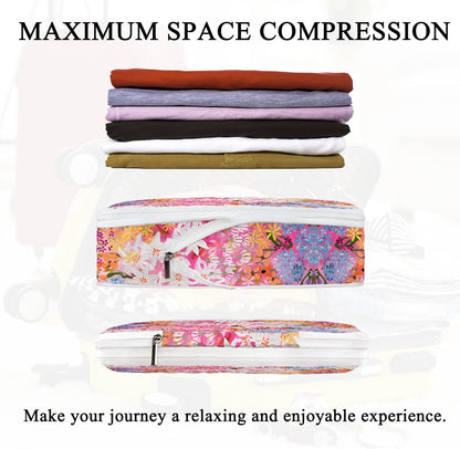 6 Pcs Compression Packing Cubes Waterproof Suitcase Travel Bag Luggage Backpack Organizer Travel Cubes for Packing-Black Mushroom