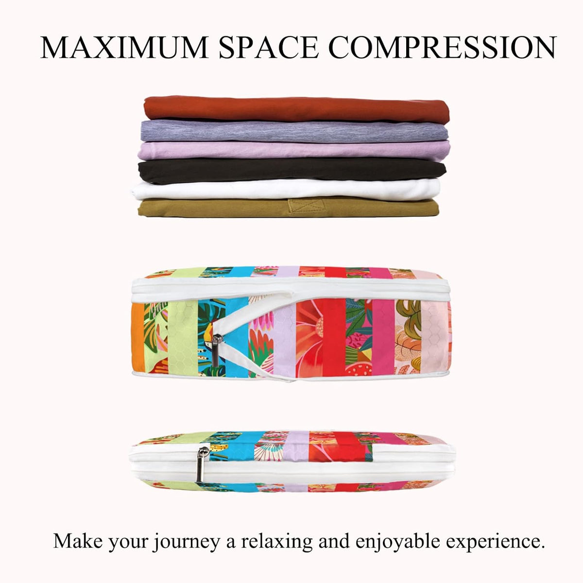 6 Pcs Compression Packing Cubes Waterproof Suitcase Travel Bag Luggage Backpack Organizer Travel Cubes for Packing-Black Mushroom
