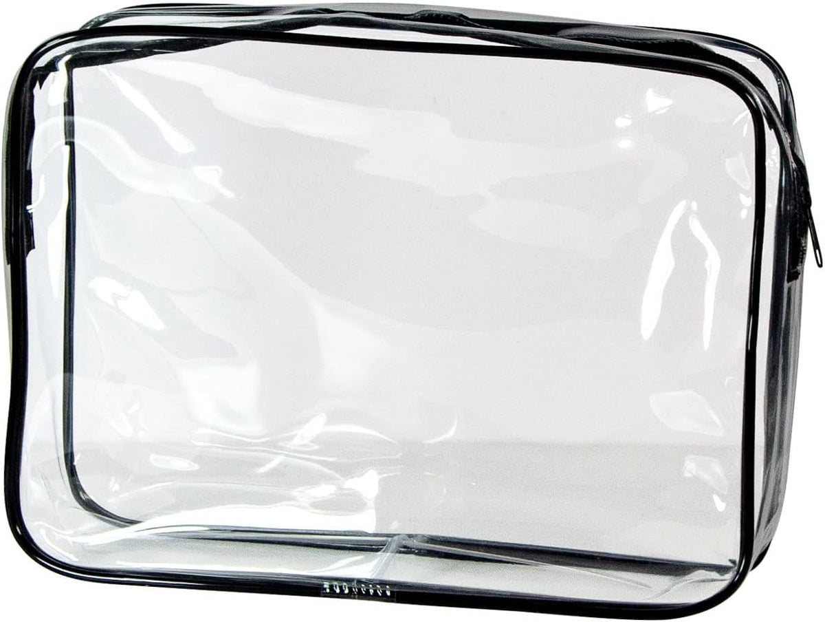 2-Pack Clear TSA Approved Toiletry Bag, Quart Size Travel Organizer, Water Resistant, Travel Cosmetic & Makeup Bags, Carry-On Airport Compliant Bag