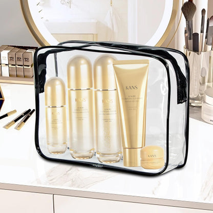 2-Pack Clear TSA Approved Toiletry Bag, Quart Size Travel Organizer, Water Resistant, Travel Cosmetic & Makeup Bags, Carry-On Airport Compliant Bag