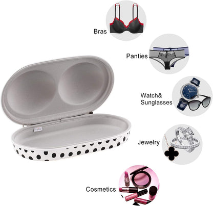 Premium Bra Case Lingerie Travel Bag Zip Underwear Organizer Bag for A-DD Cup (Swallow Gird)