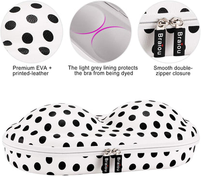 Premium Bra Case Lingerie Travel Bag Zip Underwear Organizer Bag for A-DD Cup (Swallow Gird)