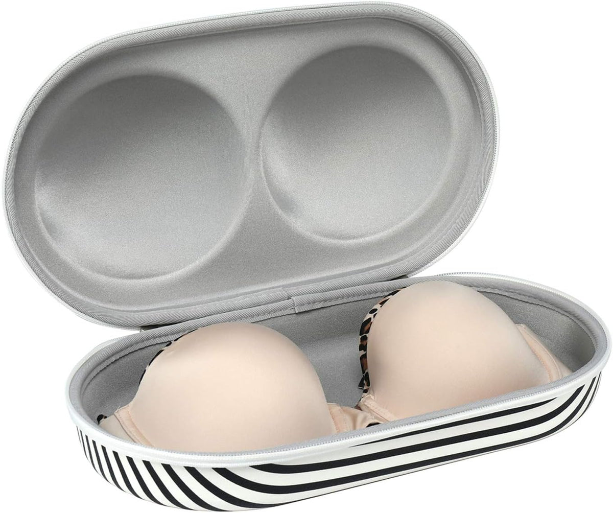 Premium Bra Case Lingerie Travel Bag Zip Underwear Organizer Bag for A-DD Cup (Swallow Gird)