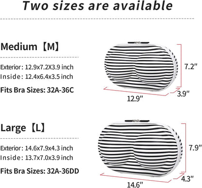 Premium Bra Case Lingerie Travel Bag Zip Underwear Organizer Bag for A-DD Cup (Swallow Gird)