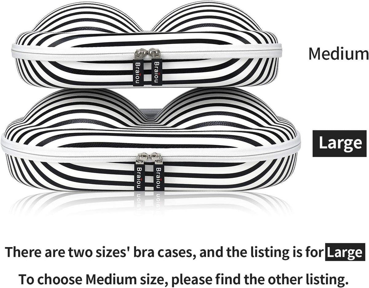 Premium Bra Case Lingerie Travel Bag Zip Underwear Organizer Bag for A-DD Cup (Swallow Gird)